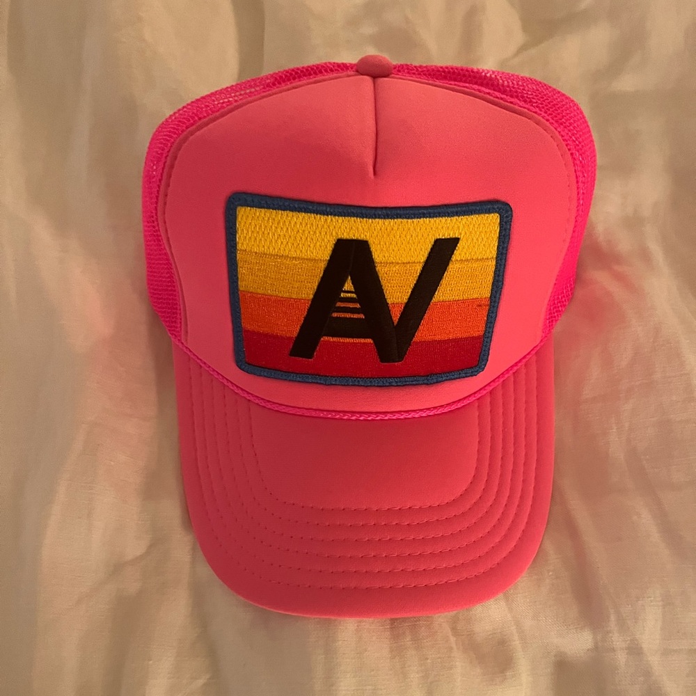 Neon pink aviator nation hat
